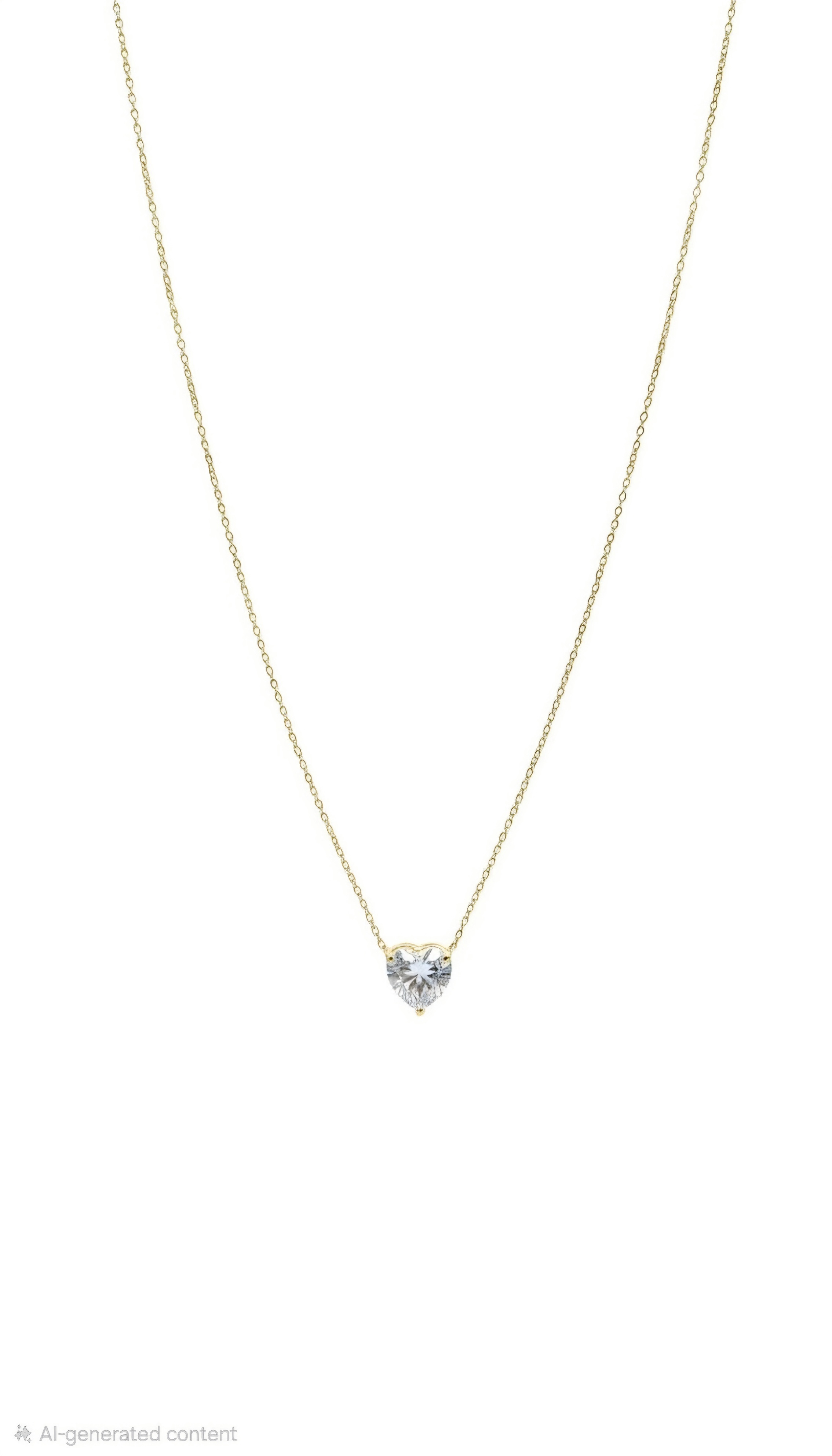 Solitaire Heart Crystal Necklace